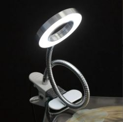 Luminária Led - Articulada Flexível - 2 Níveis Luz - com Usb - Inox
