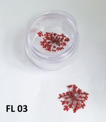 Flor Seca para Decoração de Unhas -  1 Par - FL03 - Vermelho