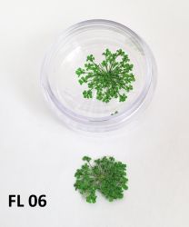 Flor Seca para Decoração de Unhas -  1 Par - FL06 - Verde