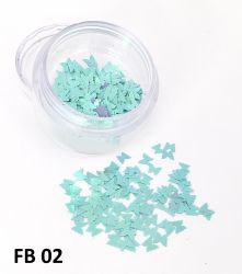 Borboletas para Decoração de Unhas - FB02 - Azul Turquesa