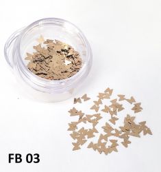 Borboletas para Decoração de Unhas - FB03 - Dourado