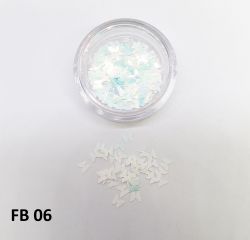 Borboletas para Decoração de Unhas - FB06 - Branco 