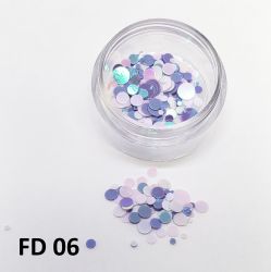 Glitter Flocado Para Encapsular Unhas - 3g - FD06-  Mix White Purple