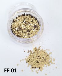 Glitter Flocado Pequeno Para Encapsular Unhas - 3g - FF01 - Dourado