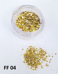 Glitter Flocado Pequeno Para Encapsular Unhas - 3g - FF04 - Dourado Brilho