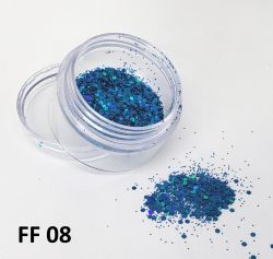 Glitter Flocado Pequeno Para Encapsular Unhas - 3g - FF08 - Azul Petróleo
