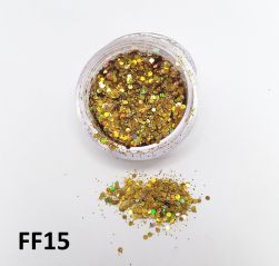 Glitter Flocado Pequeno Para Encapsular Unhas - 3g - FF15 - Dourado Ouro