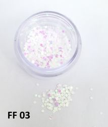 Glitter Flocado Pequeno Para Encapsular Unhas - 3g - FF03 - Branco e Rosa