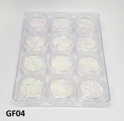 Kit com 12 Cores - Glitter Flocado Pequeno Para Encapsular Unhas  GF04 - Efeito Sereia 