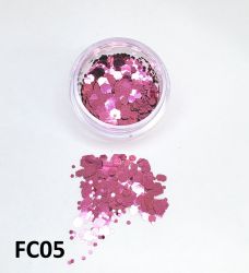 Glitter Flocado Hexagonal Grande Para Encapsular Unhas - 3g - FC05 - Pink
