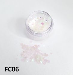 Glitter Flocado Hexagonal Grande Para Encapsular Unhas - 3g - FC06 - Branco