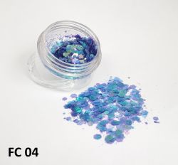 Kit com 6 Cores - Glitter Flocado Hexagonal Grande Para Encapsular Unhas - 3g - FC16