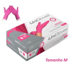 UNIGLOVES - Luvas Látex Pink - Tamanho M - Clássico Premium Quality -  100 Un