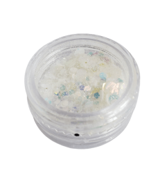 Glitter Flocado Médio Para Encapsular Unhas - 3g - FB11 - Branco