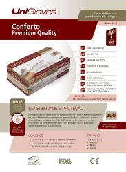 UNIGLOVES - Pack com 10 unid - Luvas Látex Branca Sem Pó - Tamanho P - Conforto Premium Quality